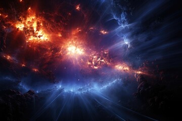 Obraz premium Abstract scientific universe background. planet earth, moon in space. Generative AI