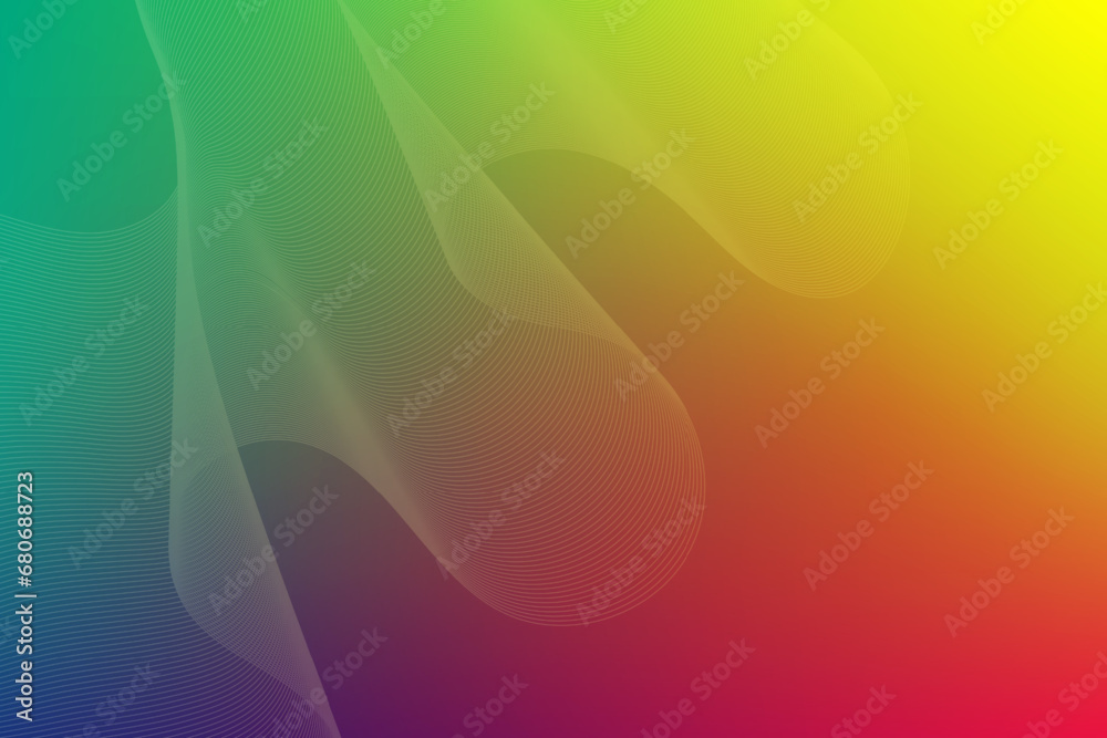 Poster digital technology background.modern pink,yellow,blue neon illuminated corrugated shapes,dynamic wav