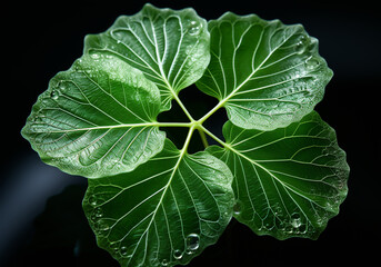 Detailed structure of a green leaf. AI generated