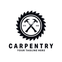 Carpentry logo emblem vintage silhouette