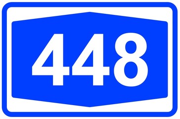 Illustration eines Autobahnschildes der Autobahn 448 in Deutschland	