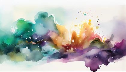 Fotobehang Watercolor background, abstract artwork, spalsh. AI generate © LN