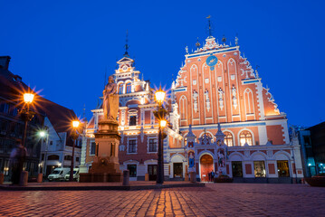 Obraz premium town hall in the city center on the square in Riga Latvia