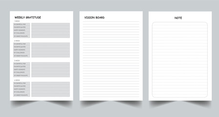 Daily Gratitude Journal and tracker printable kdp interior design template