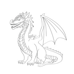 Hand drawn vector illustration of a dragon