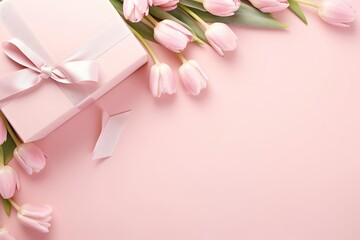 Warm, festive Mother's Day decorations concept with flowers, gifts, and joy. Celebrate with love