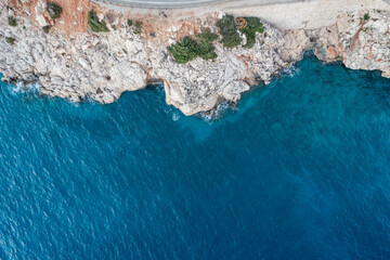 Aerial view of sea scape and fantastic Rocky coast, Turkey