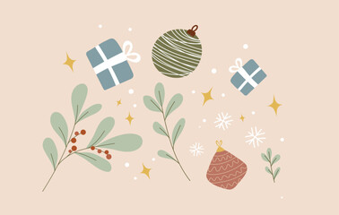 Christmas design elements vector set