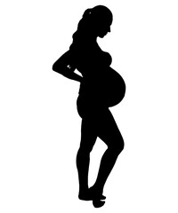 Fototapeta premium vector silueta mujer embarazada