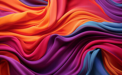 Flowing fabric in bold and cheerful colors