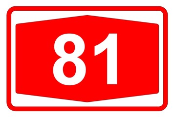 Illustration eines Autobahnschildes der Autobahn 81 in der Schweiz