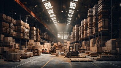 Obraz premium A Warehouse of Wonders: Exploring the Depths of Storage Units and Treasures