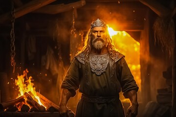 Dajbog Slavic God of the Sun and Fire. God of Gold, Silver, and Mines. The Protector of Blacksmithing