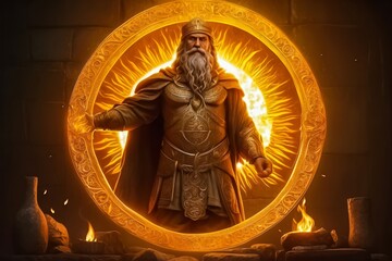Dajbog Slavic God of the Sun and Fire. God of Gold, Silver, and Mines. The Protector of Blacksmithing