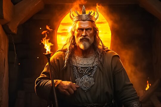 Dajbog Slavic God of the Sun and Fire. God of Gold, Silver, and Mines. The Protector of Blacksmithing