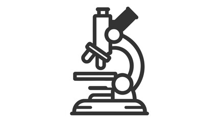 Microscope vector icon. Style is flat symbol, black color, rounded angles, white background.
