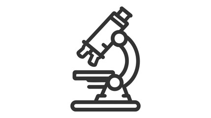 Microscope vector icon. Style is flat symbol, black color, rounded angles, white background.