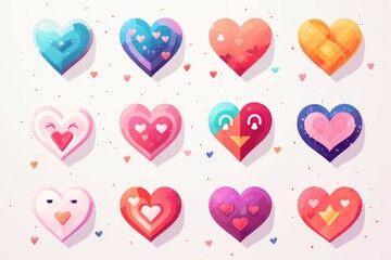 Bright colorful hearts, background. Valentine's day concept. Backdrop with copy space for an inscription.