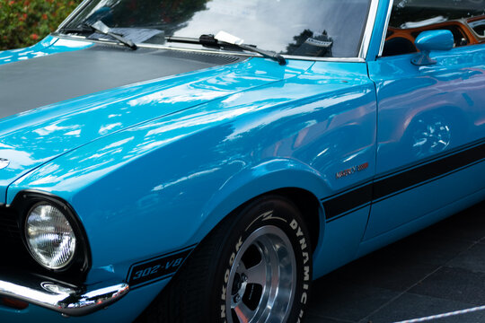 Ford Maverick car from the year 1974 at a vintage car exhibition in the city of Salvador, Bahia.