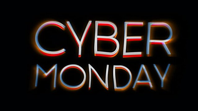 Cyber Monday glitch effect animation, alpha channel video stock