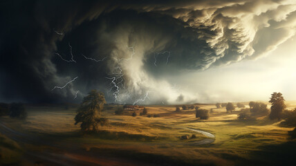 Hurricane tornado storm landscape 