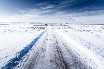 Recently plowed bike path which connects Haskayne Legacy Park to Glenbow Ranch Provincial Park...