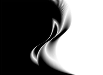 Vector transition from black to white with abstract wavy lines. Modern pattern. Vector background.