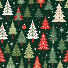 Fototapeta premium Christmas Tree Pattern. X-Mas Holiday Celebration