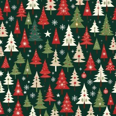 Christmas Tree Pattern. X-Mas Holiday Celebration