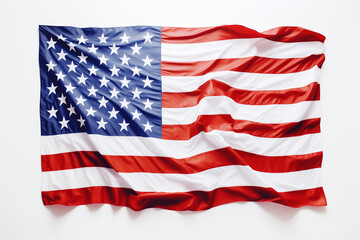 American flag on white background.