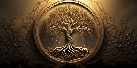 ree of Life, Its Vibrant Branches Flourishing as Ancient Roots Embrace the Earth, Symbolizing Resilience, Vitality, and the Interconnected Tapestry of Existence