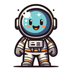 Astronaut cartoon illustration isolated on white