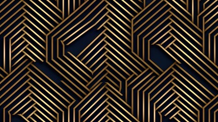A vector illustration of a  abstract geometric line pattern in luxurious gold.