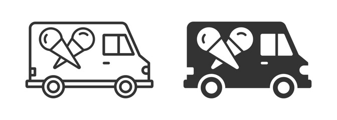 Ice cream truck icon. Vector illustration
