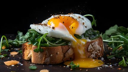  a poached egg on a perfectly toasted keto-friendly bread,  egg benedict keto diet recipe.