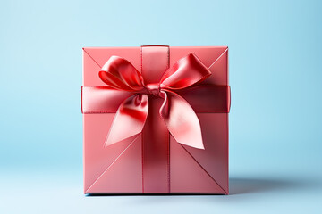 Festive packaging, Valentines Day gifts decorated with bows on a colorful background to convey the spirit of the holiday.