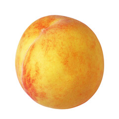Fresh peach isolated on white background with clipping path