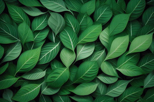 tropical leaves texture abstract nature leaf green texture generative ai