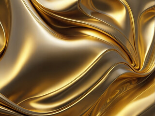 Flowing gold texture. Swirls of liquid golden metal abstract background