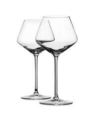 Two stylish clean glasses isolated on white