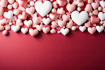 Hearts on a delicate background, a charming scene for celebrating Valentine's Day