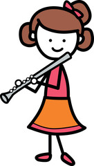 Flötenspielerin - 680721531