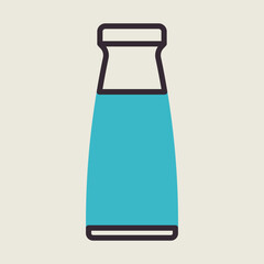 Milk bottle vector icon. Dairy product sign