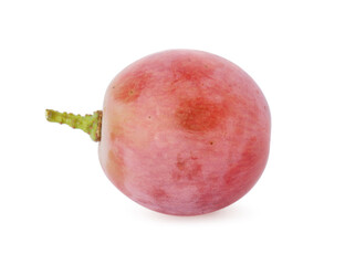 One ripe red grape isolated on white