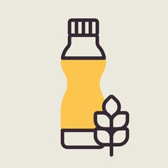 Yoghurt bottle with flavor cereal vector icon
