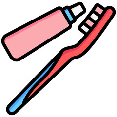 toothbrush lineal multi color icon, for healthcare and woman beauty theme.