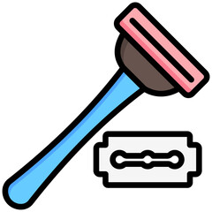 razor lineal multi color icon, for woman beauty theme.