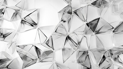 Polygonal crystalline structure made of transparent blocks.