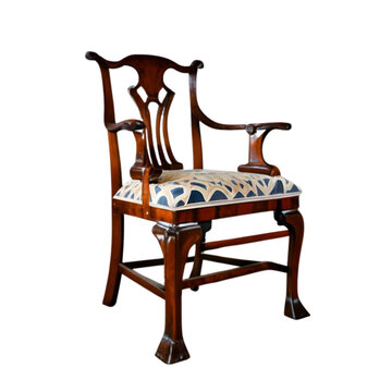 Chippendale Chair Illustration Art With a Transparent Background Generative AI.