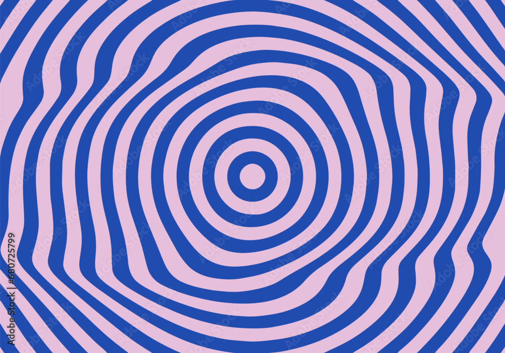 Aufkleber Abstract Circle Ripple Pattern. Vector Wavy Texture. Swirl Psychedelic Geometric Lines. Hypnotic Optical Illusion